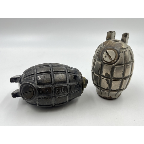 2361 - Two WWII practice grenades, one F.I. Co. No.23 III and one marked 23