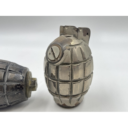 2361 - Two WWII practice grenades, one F.I. Co. No.23 III and one marked 23