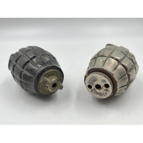 2361 - Two WWII practice grenades, one F.I. Co. No.23 III and one marked 23