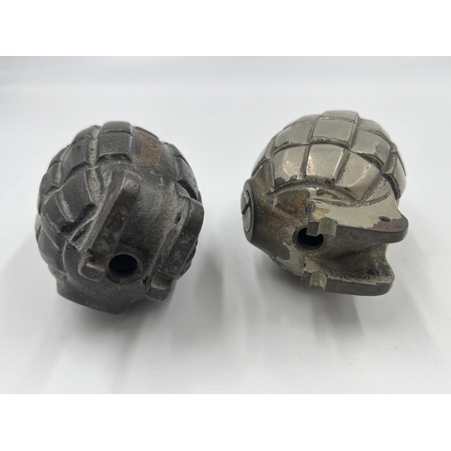 2361 - Two WWII practice grenades, one F.I. Co. No.23 III and one marked 23