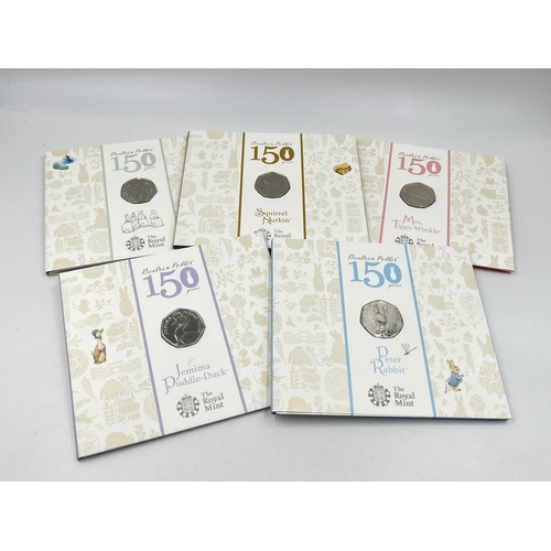 2367 - Two items, one boxed Beatrix Potter 2016 50p five coin collection and one boxed 2018 silver proof Pe... 