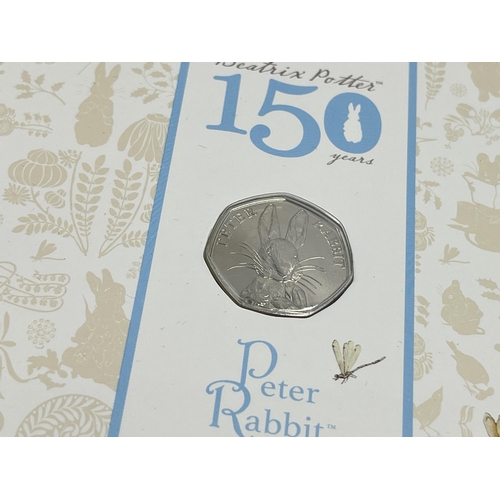 2367 - Two items, one boxed Beatrix Potter 2016 50p five coin collection and one boxed 2018 silver proof Pe... 