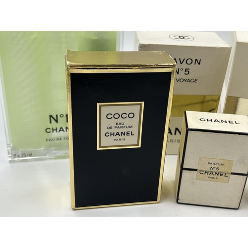 2381 - A collection of Chanel beauty products to include boxed part used Coco Chanel 50ml eau de parfum, bo... 