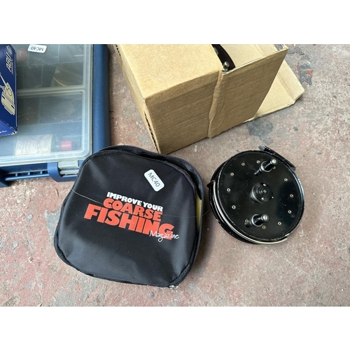 800 - A collection of fishing tackle to include quill floats, lures, boxed ABU 506 closed face reel, Allco... 