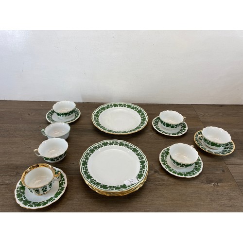 281 - A collection of Meissen Green Vine pattern dinnerware