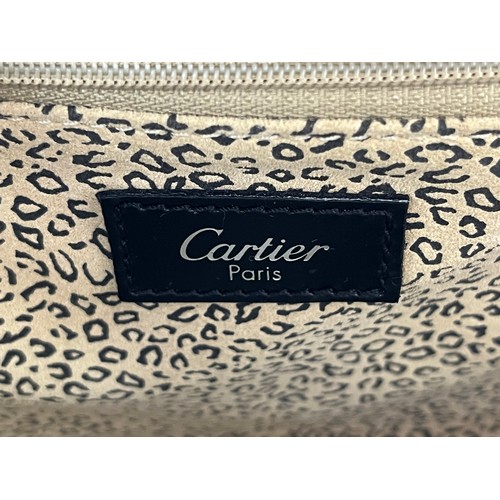 428 - A boxed Cartier Panthère black leather handbag with coin purse, dust cover and guarantee card - no. ... 