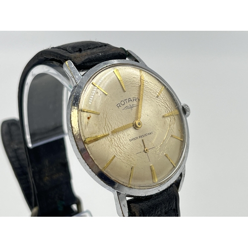 2263 - A 1970s Rotary mechanical men's wristwatch with champagne sunburst dial