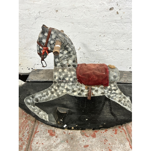 24 - A Victorian hand painted pine rocking horse - approx. 72cm high x 35cm wide x 132cm deep