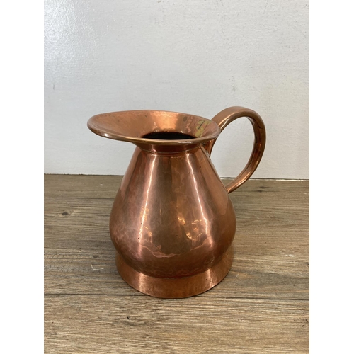 347 - Two pieces of 19th century copper, one hammered water jug - approx. 18cm high and one William Soutte... 