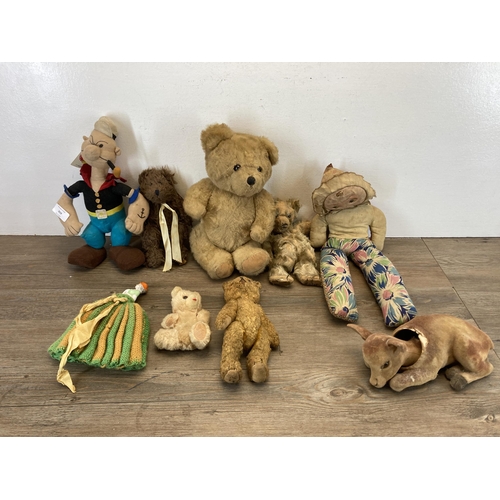 359 - A collection of mid 20th century and later soft toys and dolls to include A Dean's Rag Book & Co Ltd... 