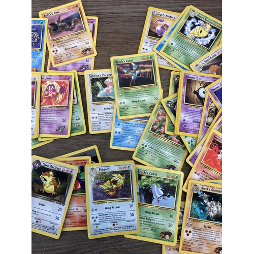 393 - A collection of 1990s Pokémon cards to include Blaine's Charizard, Blaine's Mankey, Brock's Zubat et... 