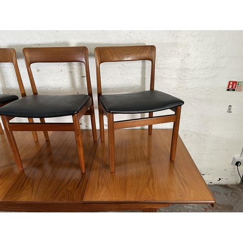 105 - A 1960s Younger teak extending table and six chairs - approx. 73.5cm high x 89cm wide x 190cm long