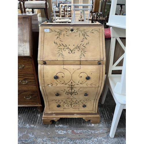 109 - A Dutch style hand painted floral design bureau