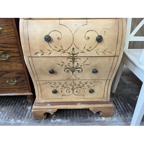 109 - A Dutch style hand painted floral design bureau