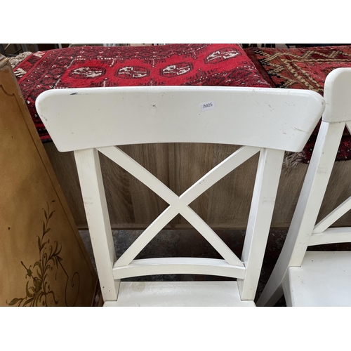 110 - Six IKEA Ingolf white painted dining chairs