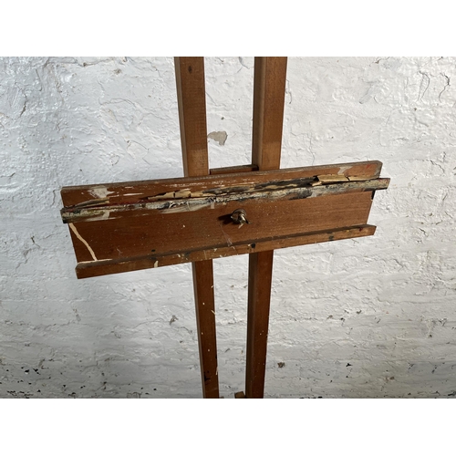117 - A Reeves beech adjustable artist's easel - approx. 216cm high