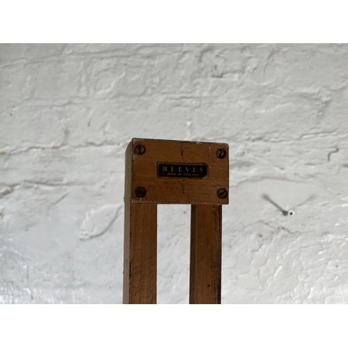 117 - A Reeves beech adjustable artist's easel - approx. 216cm high