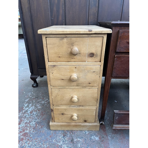 118 - A Victorian style pine chest of drawers - approx. 78cm high x 41cm wide x 56cm deep