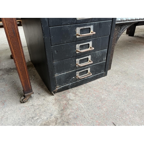 120 - A Bisley black metal ten drawer office cabinet - approx. 59cm high x 28cm wide x 38cm deep