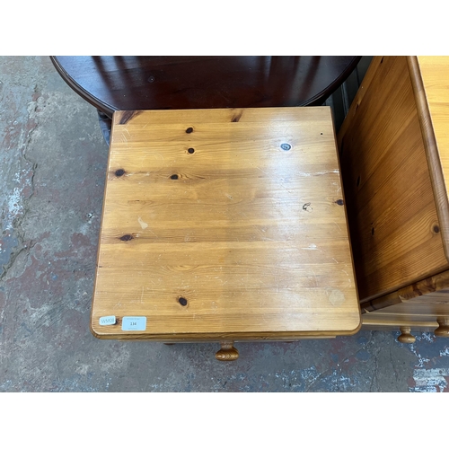 134 - Three pine chests of drawers - largest approx. 82cm high x 88cm wide x 44cm deep