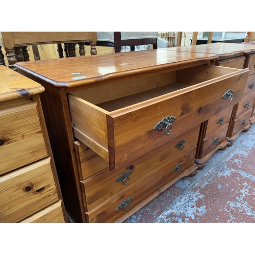 135 - A pine chest of drawers - approx. 76cm high x 84cm wide x 45cm deep