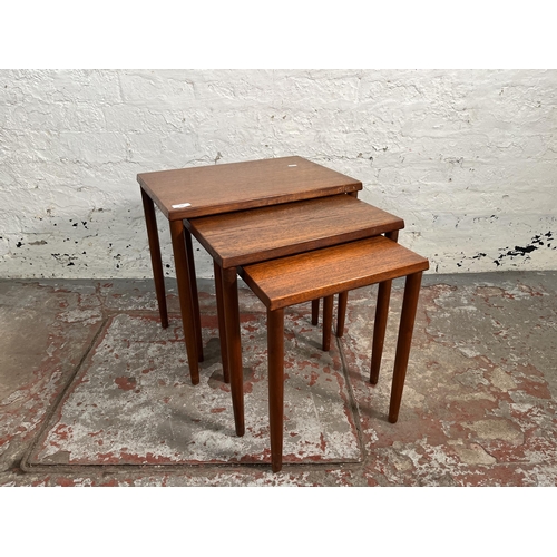 146 - A mid 20th century teak nest of tables - approx. 48cm high x 49cm wide x 34cm deep