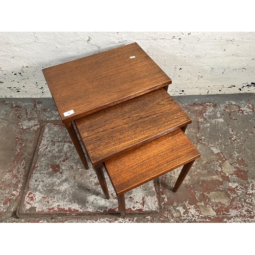 146 - A mid 20th century teak nest of tables - approx. 48cm high x 49cm wide x 34cm deep