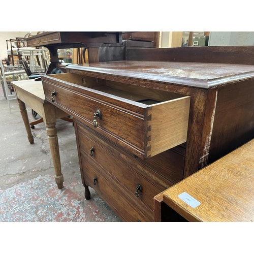 147 - An early 20th century mahogany chest of drawers - approx. 103cm high x 91cm wide x 45cm deep