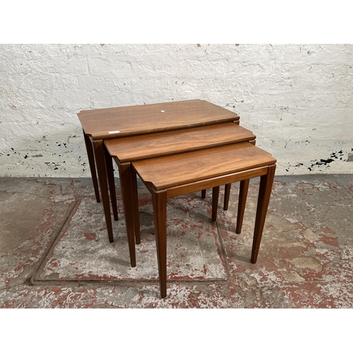 170 - A 1960s Richard Hornby for Fyne Ladye teak nest of tables - approx. 50cm high x 65cm wide x 38cm dee... 