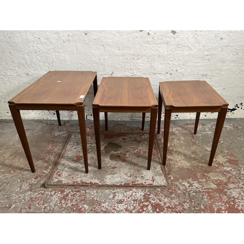 170 - A 1960s Richard Hornby for Fyne Ladye teak nest of tables - approx. 50cm high x 65cm wide x 38cm dee... 