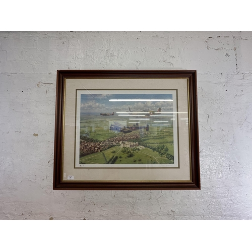 198 - A framed John Young pencil signed limited edition no. 465/495 print - approx. 74cm high x 89cm wide