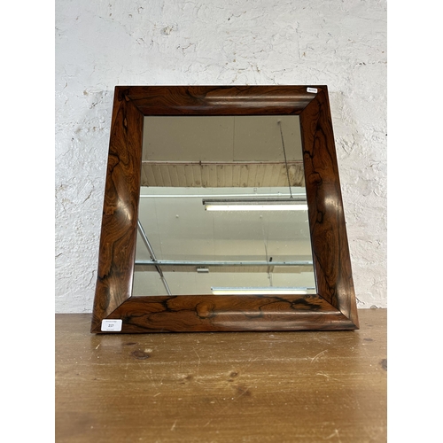 217 - A 19th century rosewood framed wall mirror - approx. 57cm high x 52cm wide