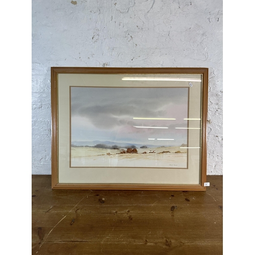 224 - A framed Richard Rennie landscape watercolour - approx. 72cm high x 92cm wide