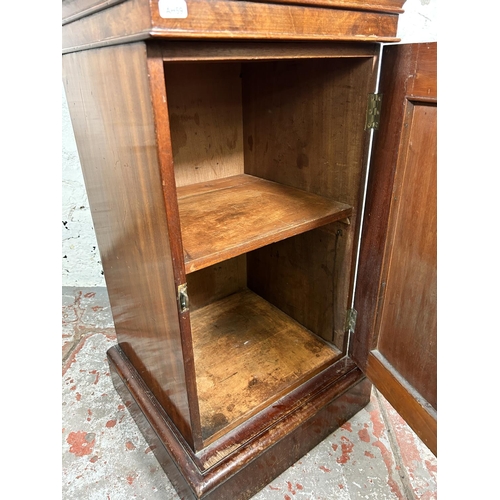 28 - A Victorian mahogany and marble top bedside cabinet - approx. 76cm high x 39cm wide x 40cm deep