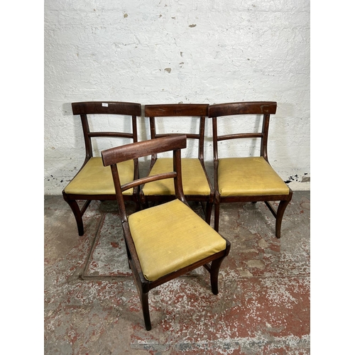 37 - Four 19th century mahogany bar back dining chairs