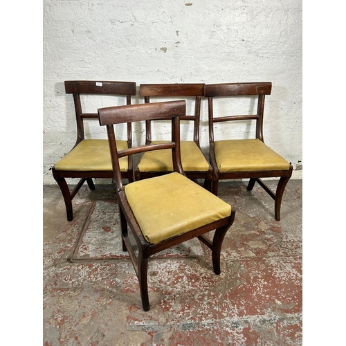 37 - Four 19th century mahogany bar back dining chairs