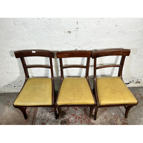 37 - Four 19th century mahogany bar back dining chairs