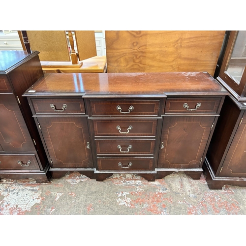 52 - A Georgian style mahogany breakfront sideboard - approx. 79cm high x 122cm wide x 37cm deep