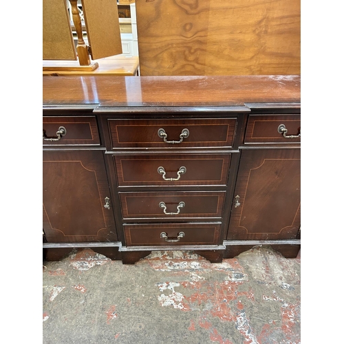 52 - A Georgian style mahogany breakfront sideboard - approx. 79cm high x 122cm wide x 37cm deep