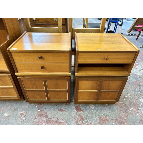 55 - Two Parker Knoll Nathan teak cabinets - approx. 75cm high x 52cm wide x 45cm deep