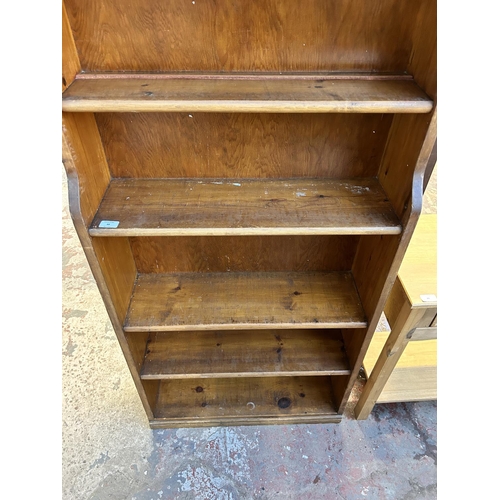 88 - A pine eight tier free standing bookcase - approx. 207cm high x 71cm wide x 22cm deep