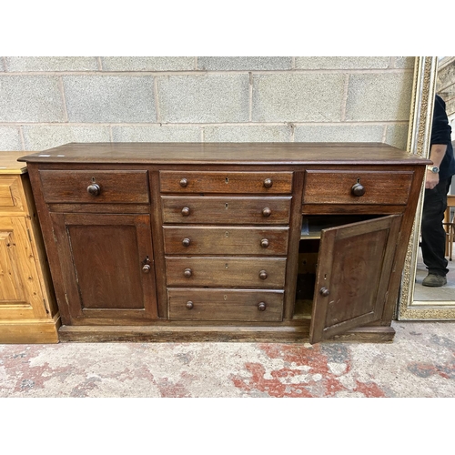 9 - A late 19th/early 20th century mahogany sideboard - approx. 206cm high x 155cm wide x 44cm deep