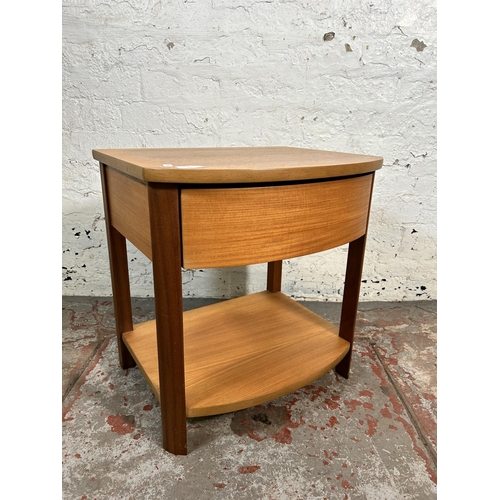 90 - A Nathan teak single drawer side table - approx. 51cm high x 49cm wide x 40cm deep