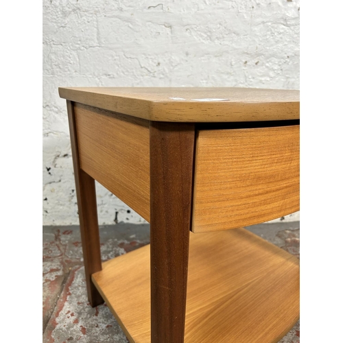 90 - A Nathan teak single drawer side table - approx. 51cm high x 49cm wide x 40cm deep