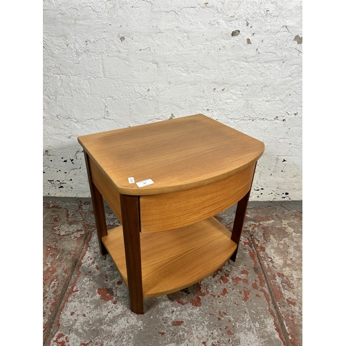 90 - A Nathan teak single drawer side table - approx. 51cm high x 49cm wide x 40cm deep