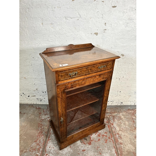 95 - A Victorian inlaid walnut pier cabinet - approx. 88cm high x 58cm wide x 36cm deep