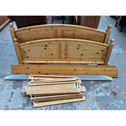 58 - A pine king size bed frame