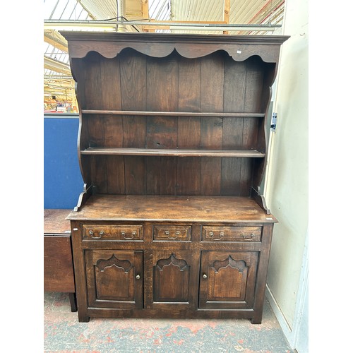 60 - A Titchmarsh & Goodwin style solid oak Welsh dresser - approx. 202cm high x 142cm wide x 48cm deep