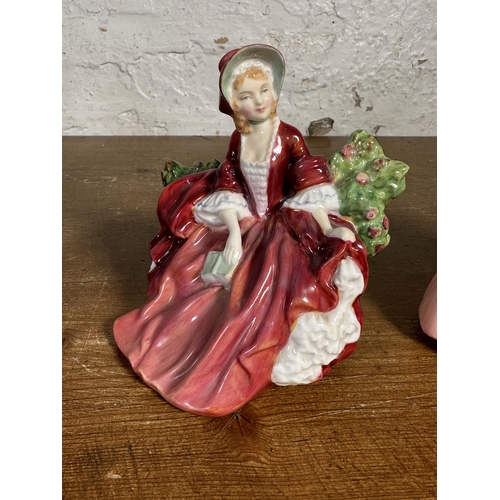 247 - Five pieces of Royal Doulton china, Janet figurine HN 1537, The Balloon Man collector's plate D6655,... 