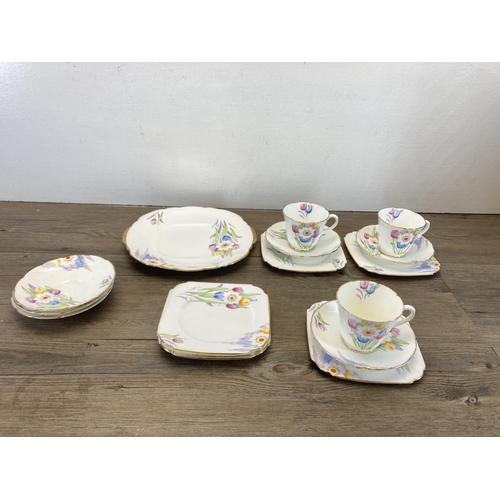 293 - A collection of Art Deco style Taylor & Kent hand painted china to include three trios etc.